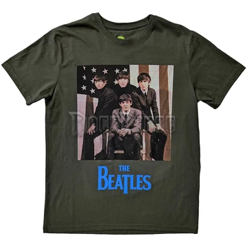 The Beatles - US Flag Photo - Unisex Póló - BEATTEE551MGR