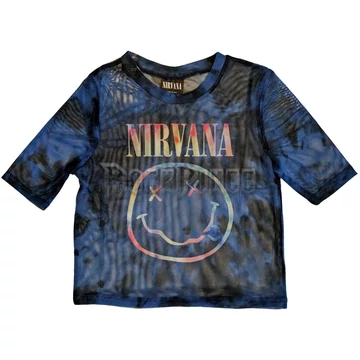 Nirvana - Pastel Happy Face - női crop top - NIRVMCT80LBL