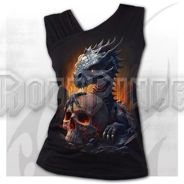 HATCHLING - Gathered Shoulder Slant Vest Black - L062G072