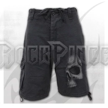 SHADOW SKULL (GREY) - Vintage Cargo Shorts Black - T016M701