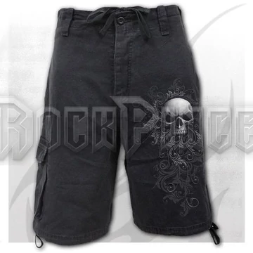 SKULL SCROLL - Vintage Cargo Shorts Black - D089M701