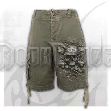 CAMO-SKULL - Vintage Cargo Shorts Olive - T141M702