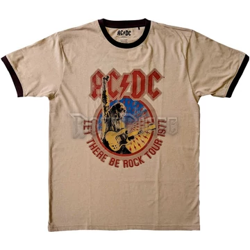 AC/DC - Let There Be Rock Tour '77 - Unisex Szegélyes Póló - ACDCTS101MS