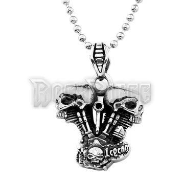 Koponyás V-Blokk - acél medál