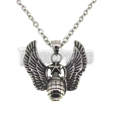 SZÁRNYAS KÉZIGRÁNÁT - acél medál