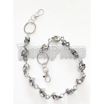 Motoros Hosszú Pénztárca Lánc - Skull Charm Skeleton II.