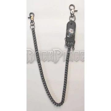 Gun Metal Sde Chain With Indian Head - PÉNZTÁRCALANC