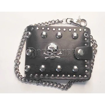 SKULL - szegecses pénztárca lánccal