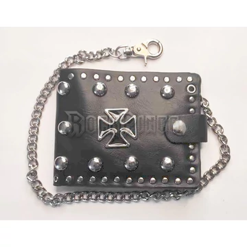 IRON CROSS -  szegecses pénztárca lánccal