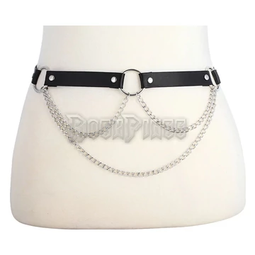 FEKETE MŰBŐR ÖV HASLÁNCCAL