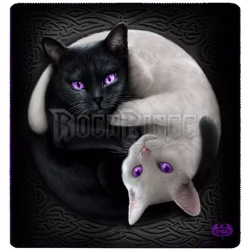 CAT YIN YANG - - Fleece Blanket with Double Sided Print