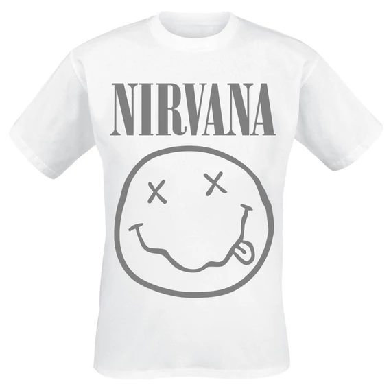 NIRVANA - Logo - Fehér Unisex Póló -  NRVNWH12