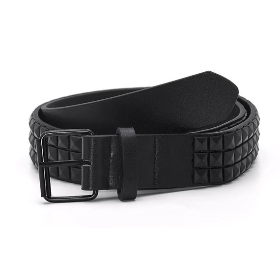 3 soros piramis szegecselt öv fekete - egy méret - 3ROWBL 