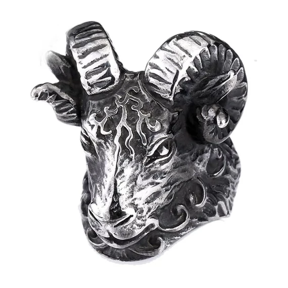 GOAT SKULL RING -  ACÉLGYŰRŰ - RING448