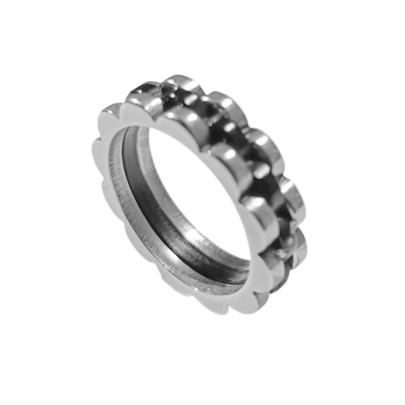 Anti Stress Rotatable Gear Chain Stainless Steel Ring  - RING888