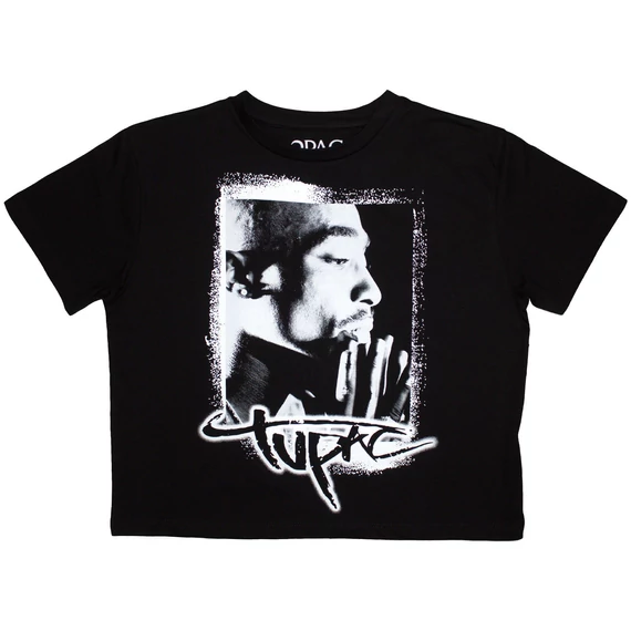 Tupac - Spray Photo - Női Crop Top Póló - 2PACCT68LB