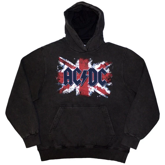 AC/DC - Flag - Unisex Kőmosott Kapucnis Pulóver - ACDCSWHD126MC