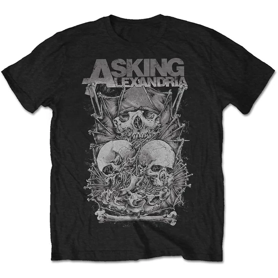 Asking Alexandria - Skull Stack - Unisex Póló - ASKTS15MB