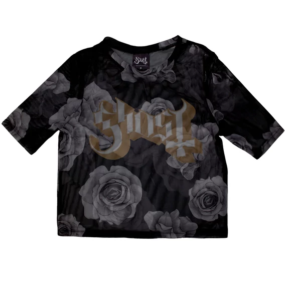 Ghost - Logo & Roses - Női Crop Top Póló - GHOMCT46LB