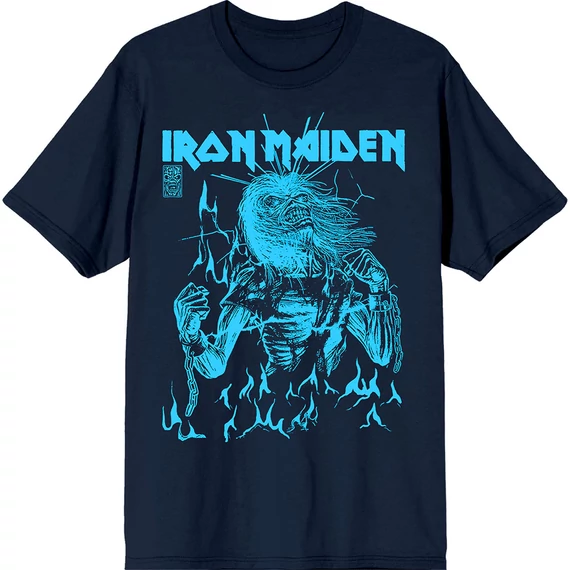 Iron Maiden - 50 Life After Death Flames Blue - Unisex Póló - IMTEE201MN