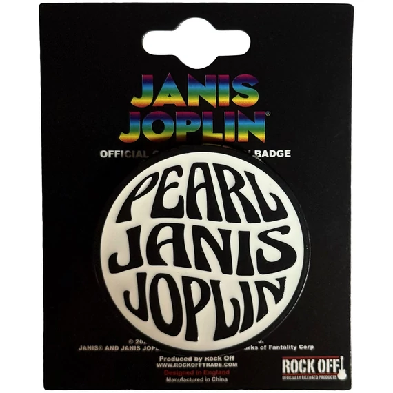 Janis Joplin - Pearl Emblem Mono - Kitűző Szett - JOPPIN02