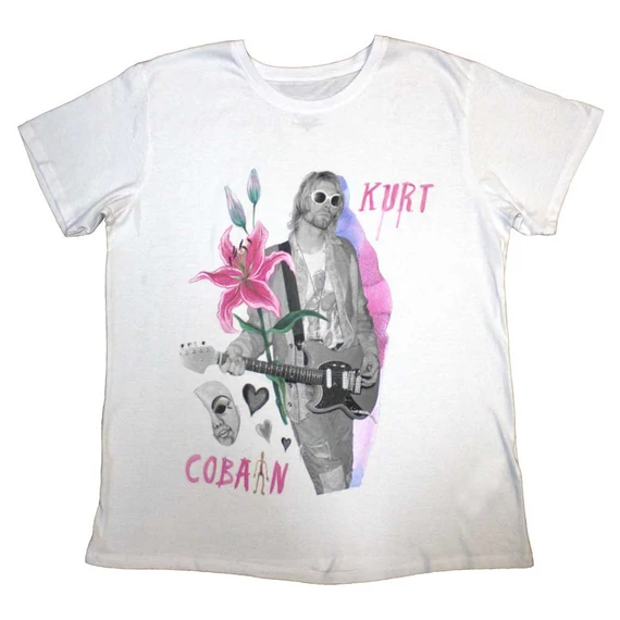Kurt Cobain - Flower - Unisex Póló - KCTS10MW