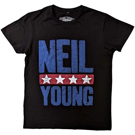 Neil Young - Stars Logo - Unisex Póló - NYTS04MB