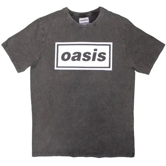 Oasis - Decca Logo - Unisex Kőmosott Póló - OASSTNW01MC