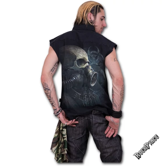 BIO-SKULL - Sleeveless Stone Washed Worker Black (Plain) - M024M602