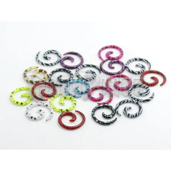 ZEBRA - LEOPARD - STAR - SKULL SPIRAL FÜLTÁGÍTÓK /db