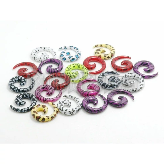 ZEBRA - LEOPARD - STAR - SKULL SPIRAL FÜLTÁGÍTÓK /db