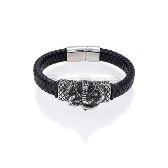 Fonott bőrkarkötő - Cobra