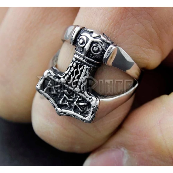 Viking Thor Hammer - acél gyűrű