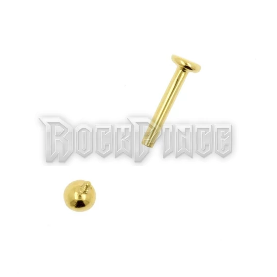 Gold steel ball labret - piercing