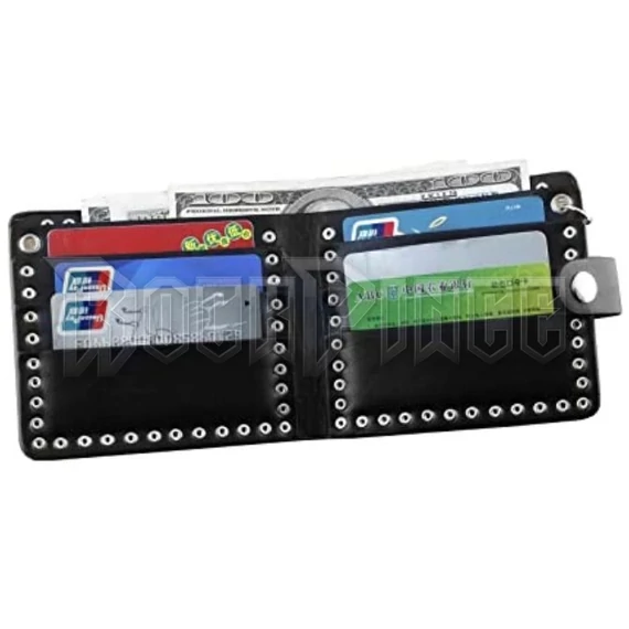 Black Iron Cross - szegecses pénztárca lánccal