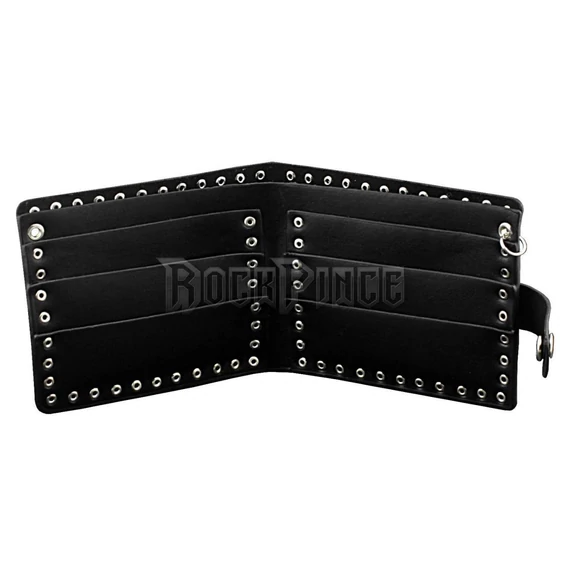 Black Iron Cross - szegecses pénztárca lánccal