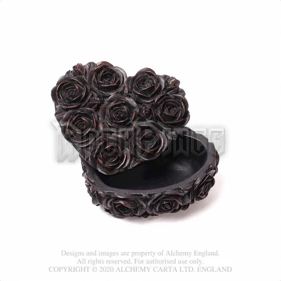 Alchemy - Rose Heart Box - Black - ékszeres doboz SA19