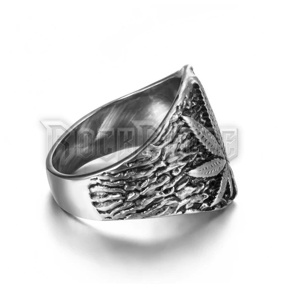 Marijuana Leaf - acél gyűrű