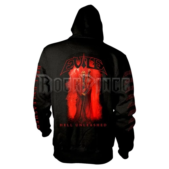 EVILE - HELL UNLEASHED (BLACK) - Cipzáras kapucnis pulóver - PH12546HSWZ