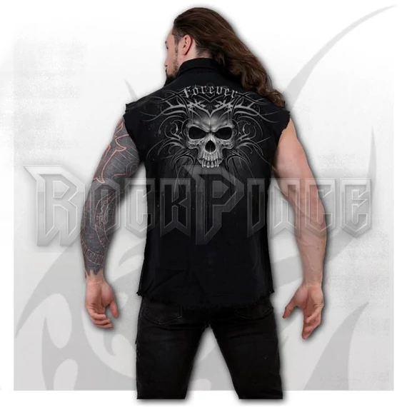 DEATH FOREVER - Sleeveless Stone Washed Worker Black - E036M602