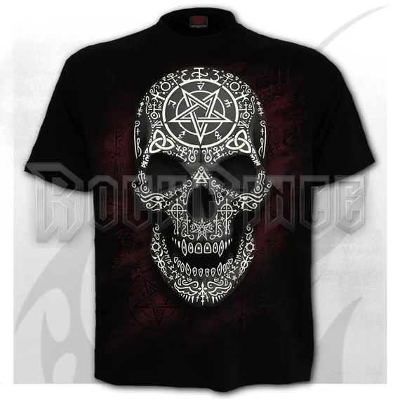 GOTHIC RUNES - GLOW IN THE DARK - Front Print T-Shirt Black - D111M121