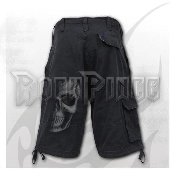 SHADOW SKULL (GREY) - Vintage Cargo Shorts Black - T016M701