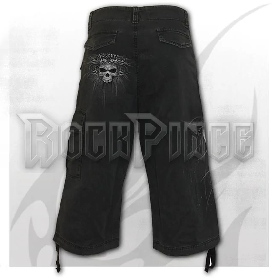 DEATH FOREVER - Vintage Cargo Shorts 3/4 Long Black - E036M705