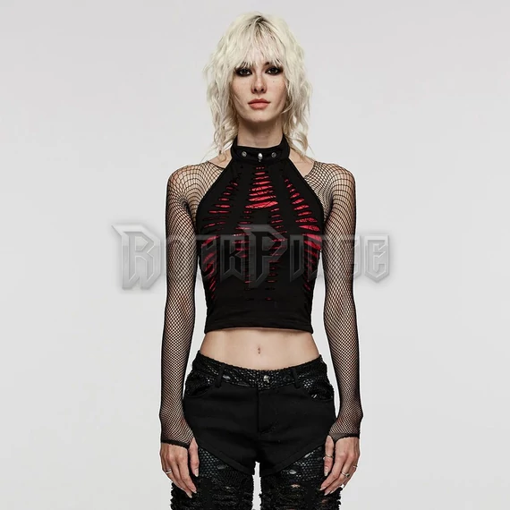 ATOMIC SKIES - crop top WT-712/BK-RD