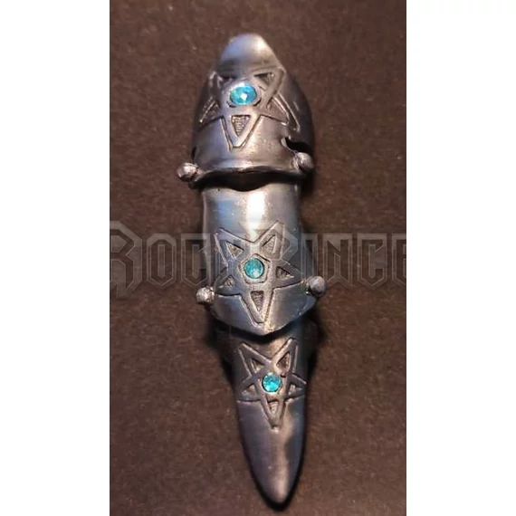 Inverted Pentagram with Blue Stone - karomgyűrű - FR045