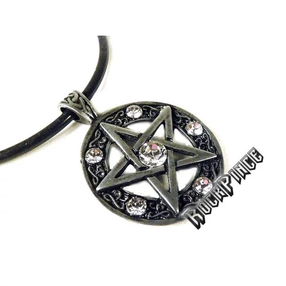 Pentagram medál fehér kővel