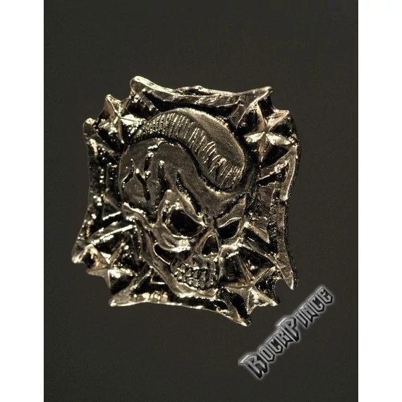 Punk Koponya vaskereszten - kitűző / fémjelvény