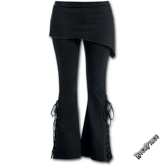 URBAN FASHION - 2in1 Boot-Cut Leggings with Micro Slant Skirt (Plain) - P004G459