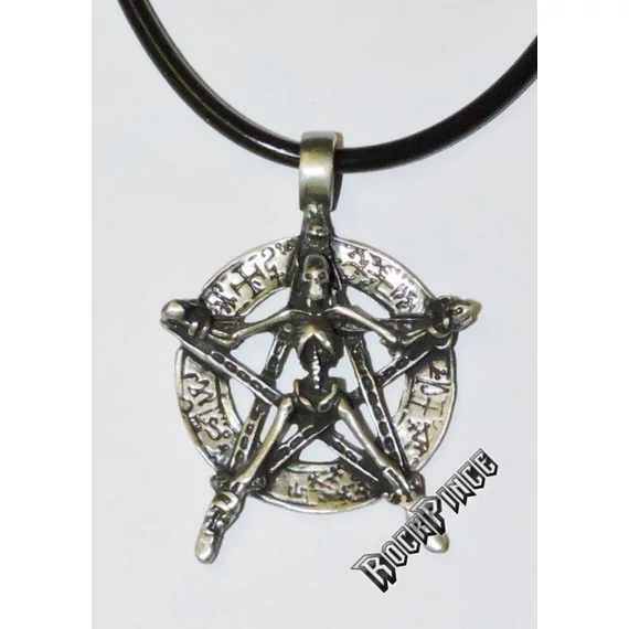 Crucified On Pentagram - medál kaucsuk nyakláncon