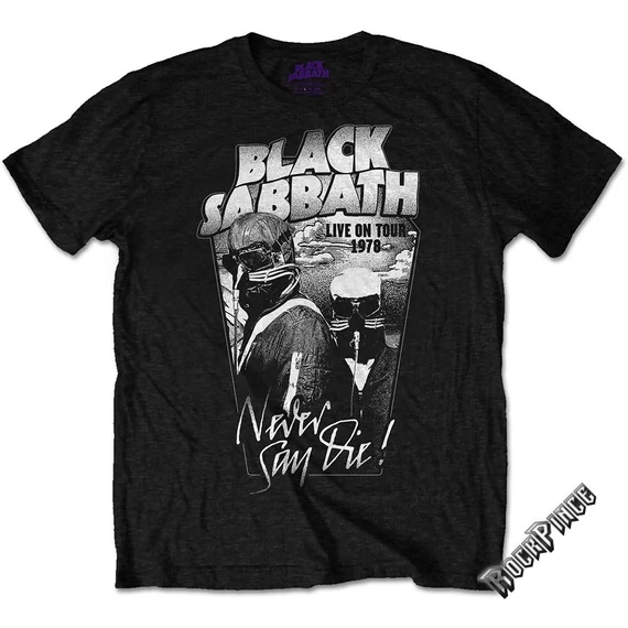 Black Sabbath - Never Say Die Grey Tone - Unisex Póló - BSTS19MB